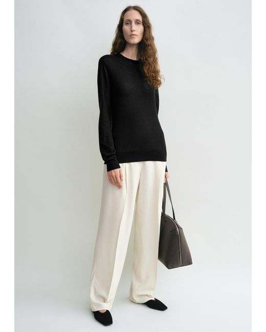 Totême Black Fine Crew Knit