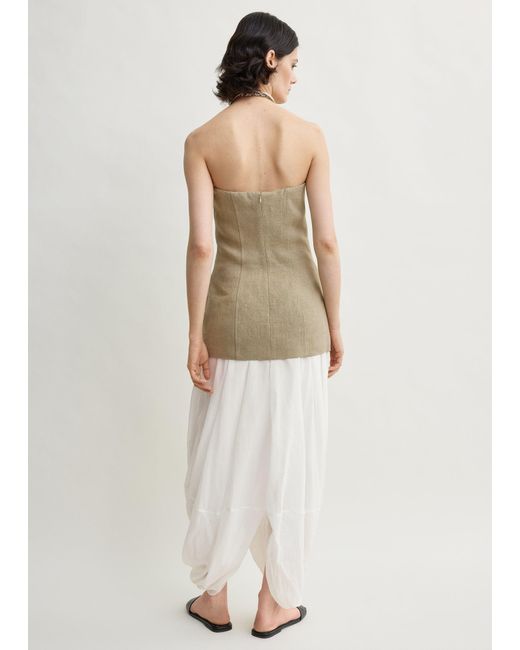 Totême  Natural Strapless Linen Pocket Top