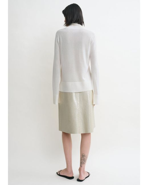 Totême  Natural Croco-Embossed Skirt