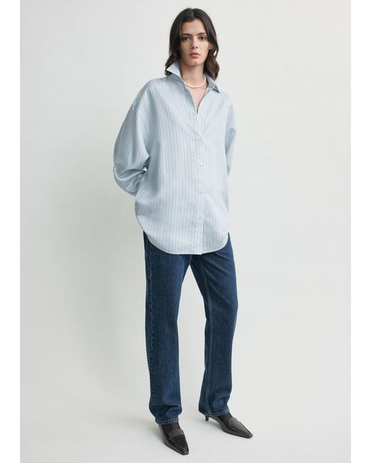 Totême Blue Oversized Striped Shirt