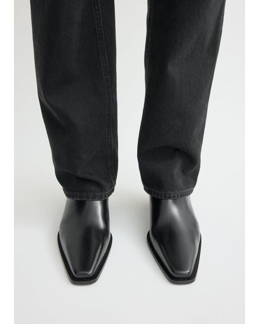 Totême White Leather City Boots