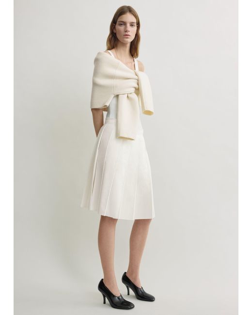 Totême  Natural Beaded Pleat Skirt