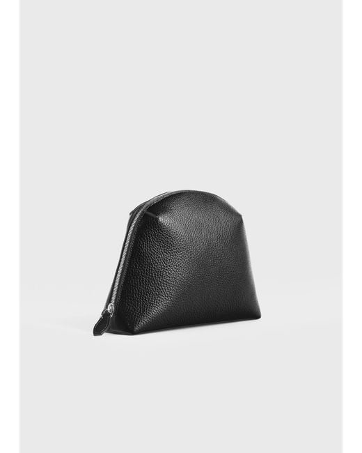 Totême Black Medium Grained-Leather Day Pouch