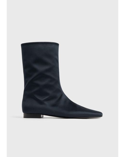Totême  Blue Satin Ankle Boots