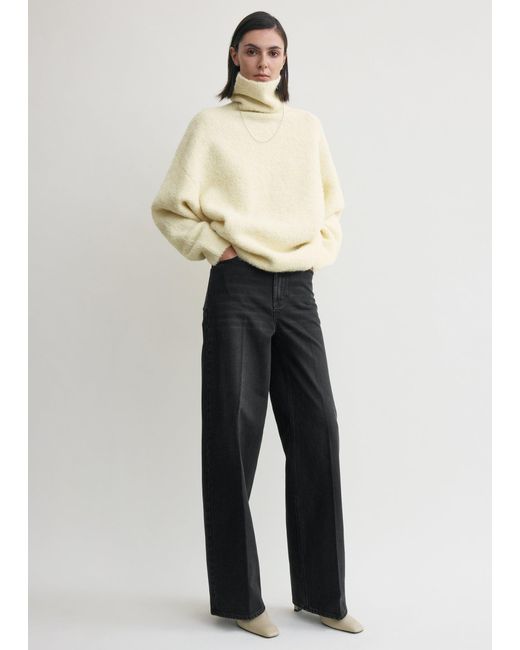 Totême  White Bouclé Turtleneck