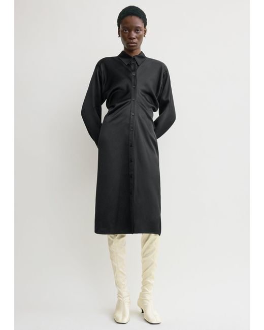 Totême Black Slouch Shirtdress