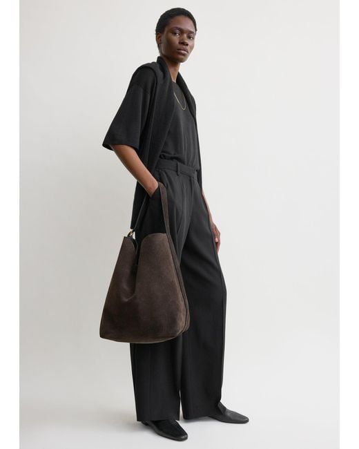 Totême  White Belted Suede Tote