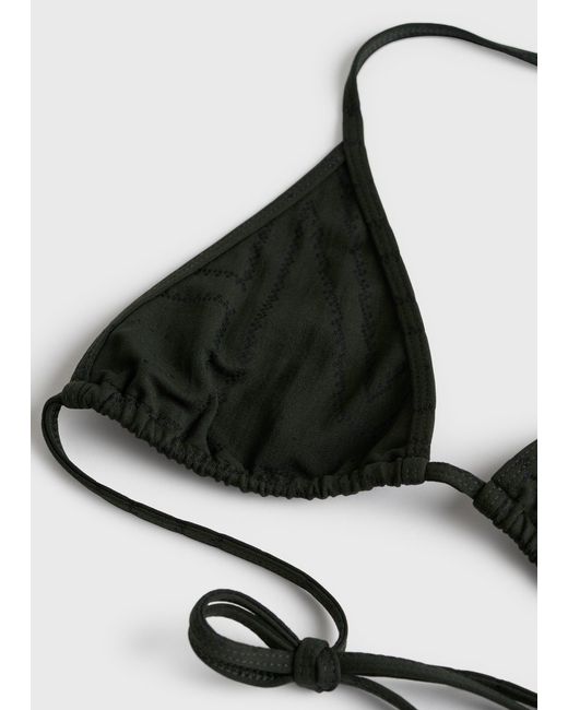 Totême Natural Monogram Pointelle Bikini Top