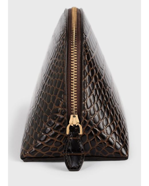 Totême Black Small Croco-Embossed Day Pouch
