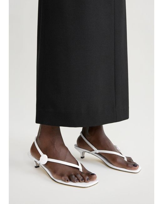Totême  White Slingback Satin Flip Flops