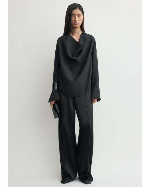 Totême Black Cowl Blouse