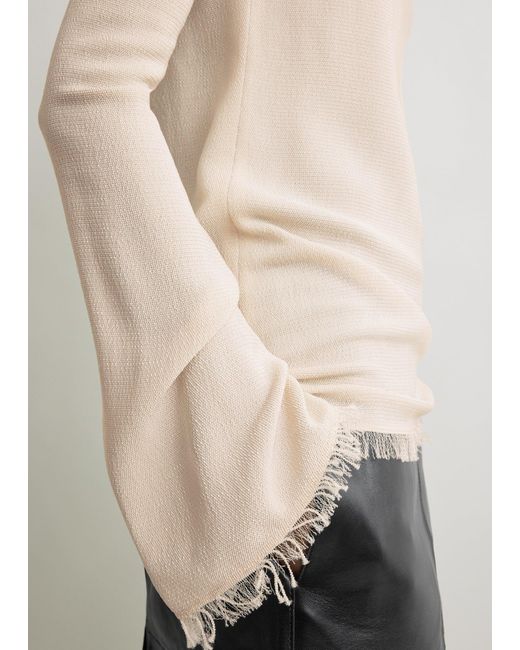 Totême  Natural Frayed-Edge Slim Top