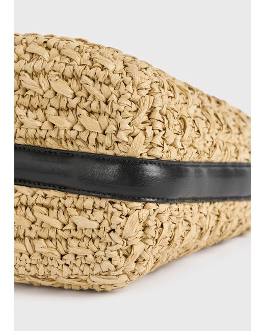 Totême  Metallic Small Belted Paper Raffia Tote