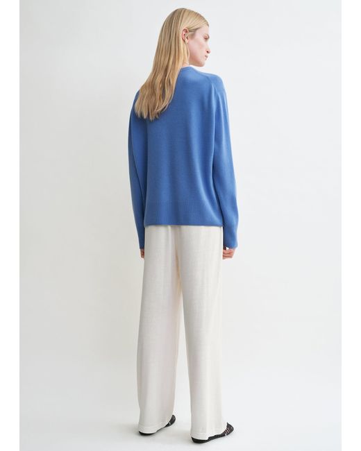 Totême  Blue Crew-Neck Cashmere Knit