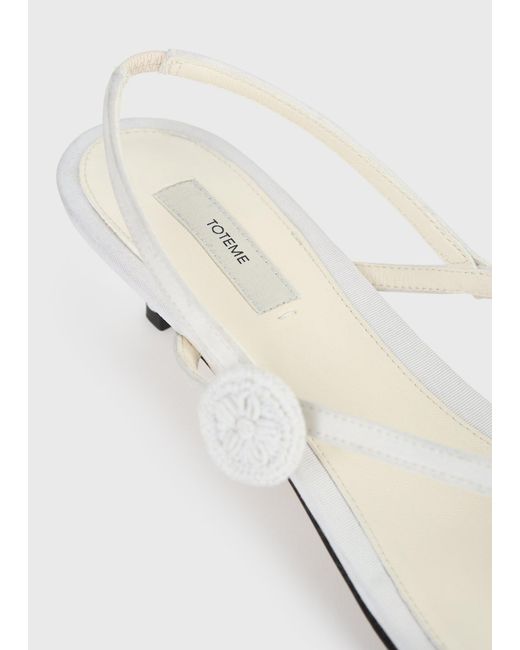 Totême  White Slingback Satin Flip Flops