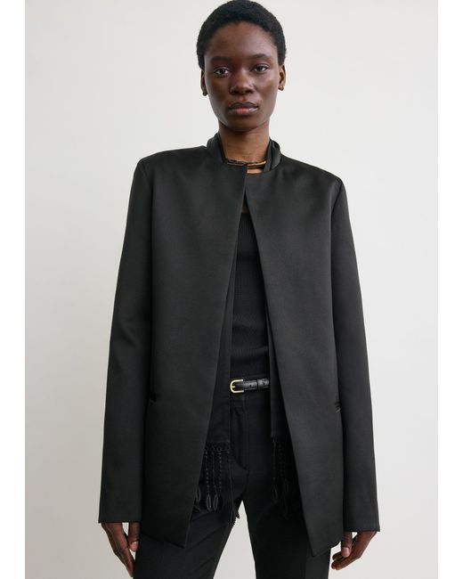 Totême Black Satin Dinner Jacket