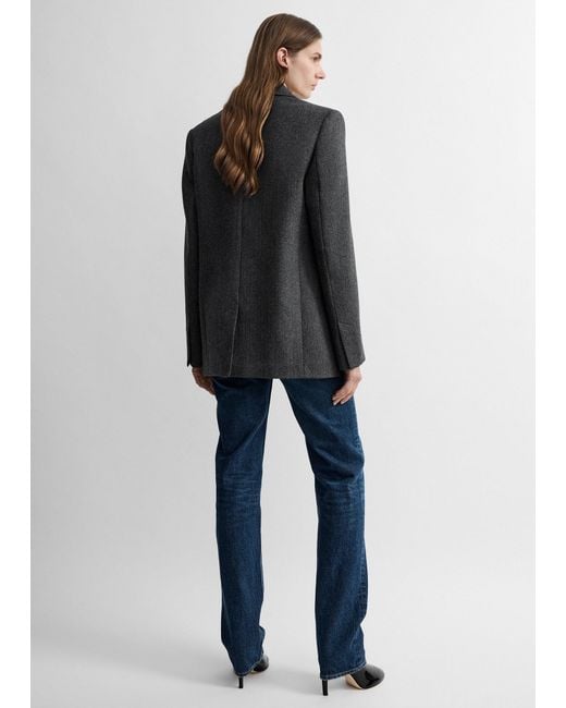 Totême  Blue Herringbone Blazer Melange