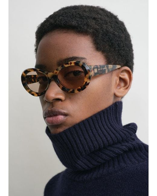 Totême Brown Oval Sunglasses