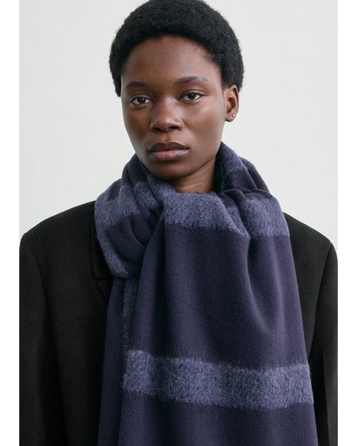 Totême Blue Monogram Twill Scarf