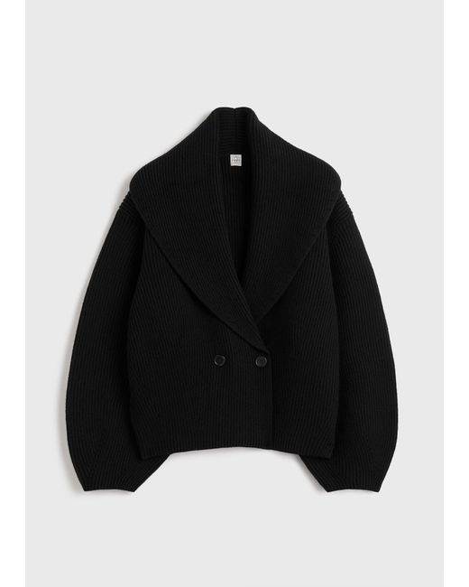 Totême  Black Shawl-Lapel Cardigan
