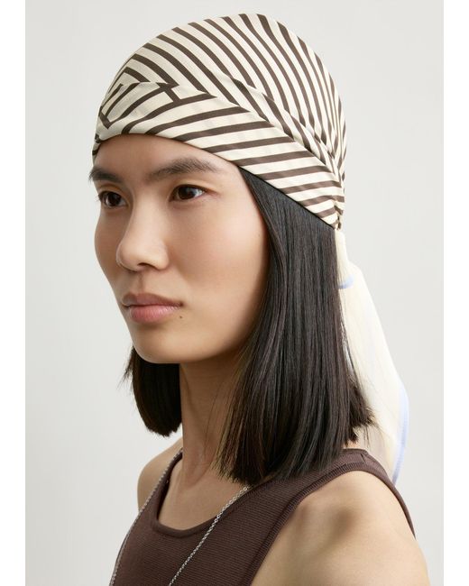 Totême  Natural Centered Monogram Silk Scarf