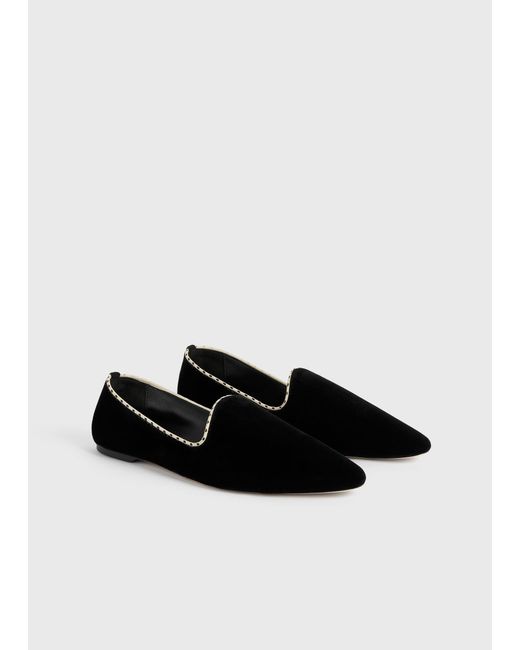 Totême White Velvet Venetian Slippers