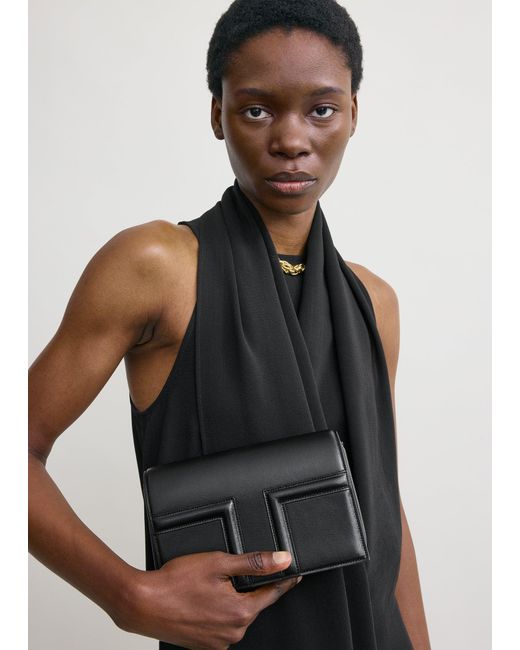 Totême  Black Mini T-Flap Leather Bag