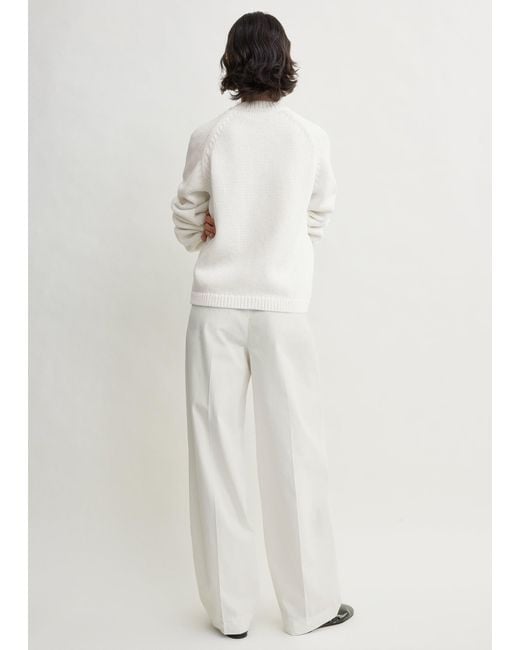 Totême White Hammered Button Cotton Cardigan