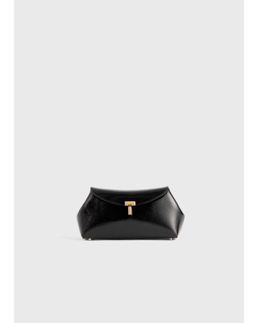 Totême White Mini T-Lock Naplack Clutch