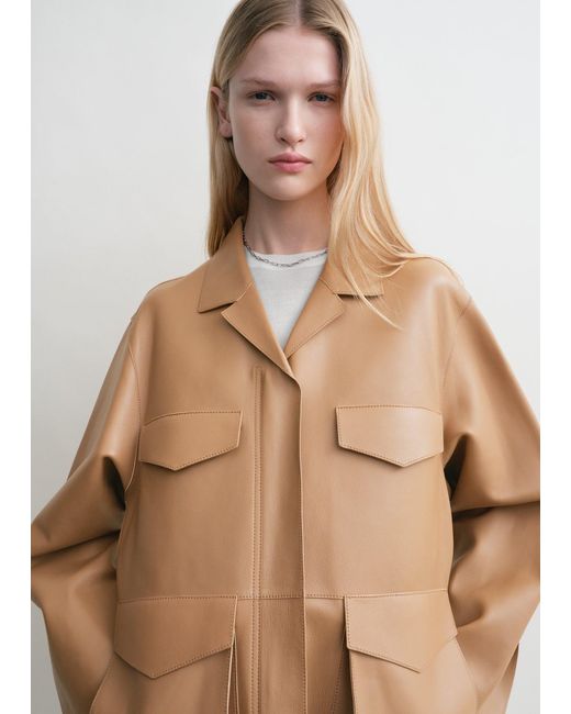 Totême  Natural Army Leather Jacket