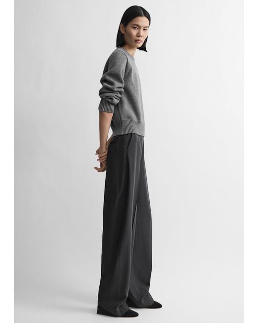 Totême Gray High-Waist Trousers Petite
