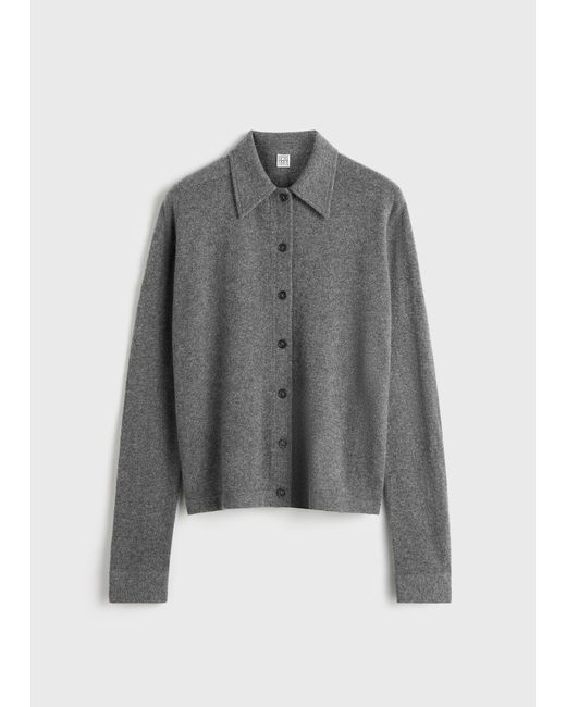 Totême Blue Raglan-Sleeve Cashmere Cardigan Dark