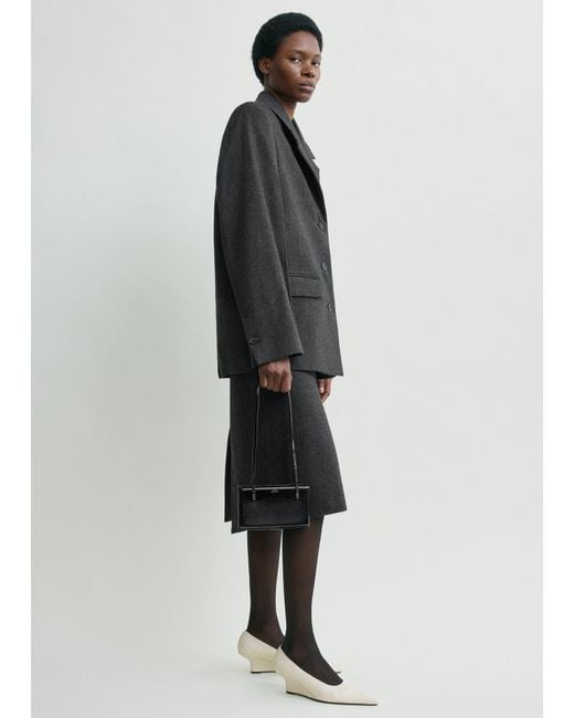 Totême Black Twill Suit Jacket Charcoal