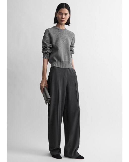 Totême Gray High-Waist Trousers Petite