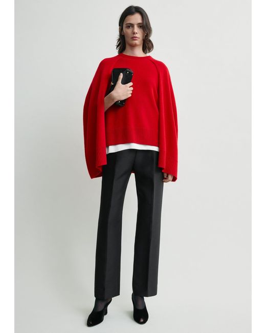 Totême Red Crew Cape Knit