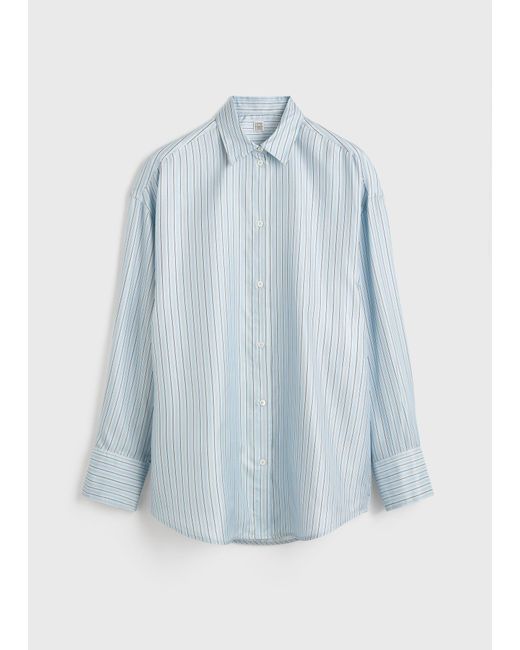 Totême Blue Oversized Striped Shirt