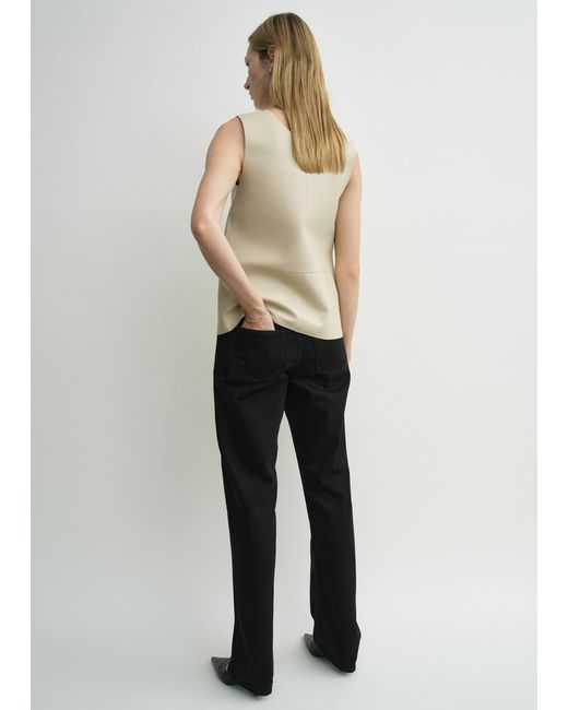 Totême  White Scoop-Neck Leather Top