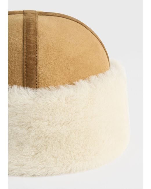 Totême  White Shearling Winter Hat