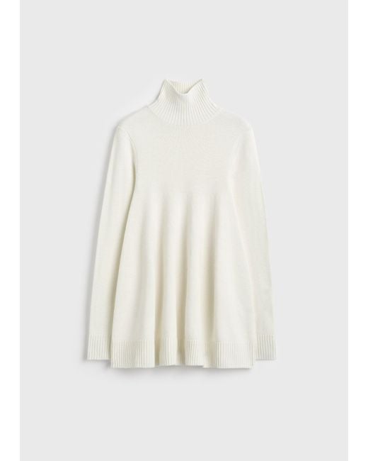 Totême White Wool Turtleneck Top