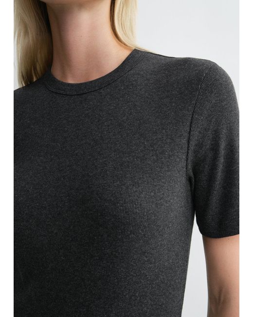 Totême  Gray Classic Rib Tee