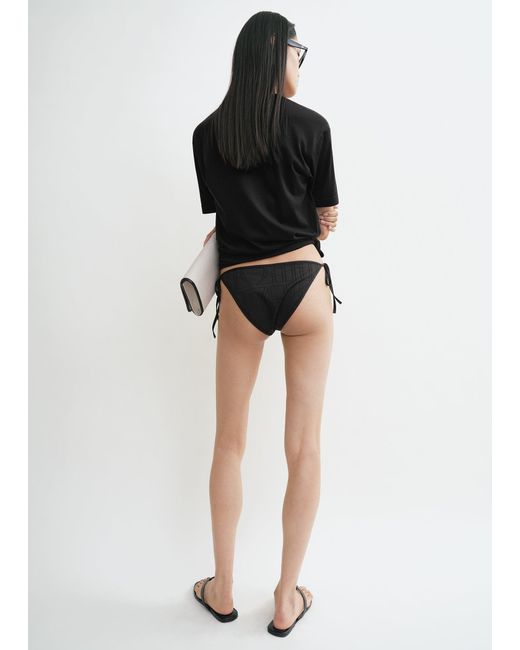 Totême Black Monogram Pointelle Bikini Bottoms