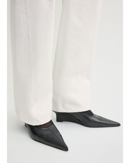 Totême White Sharp Nappa Wedge Pumps