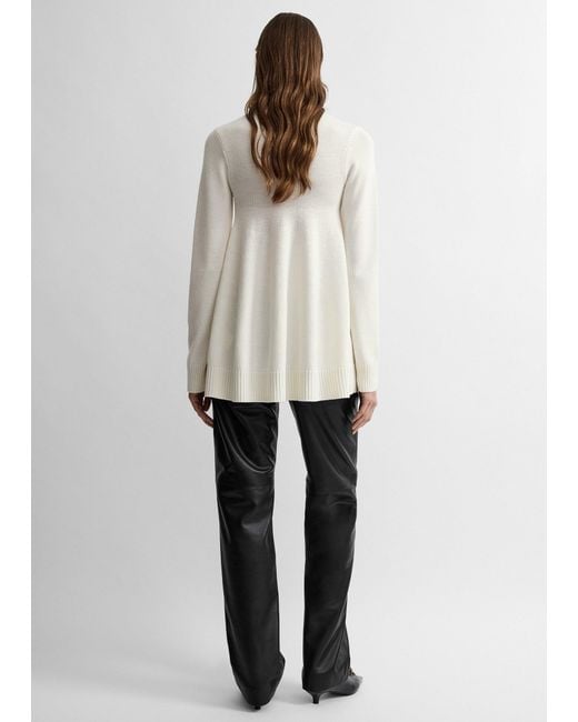 Totême White Wool Turtleneck Top