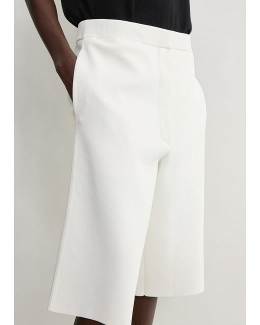 Totême White Knit Shorts