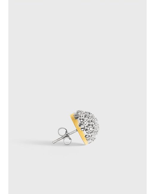 Totême  White Diamond Lace Studs