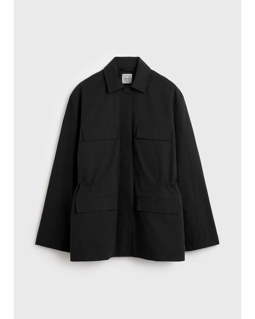 Totême White Collared Drawstring Jacket