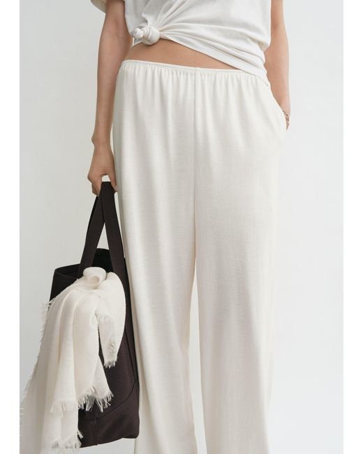 Totême Natural Cotton Silk Pj Bottoms