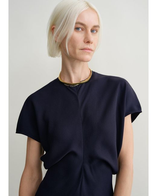 Totême Blue Slouch Waist Dress