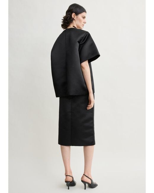 Totême Black Duchess Satin Tee