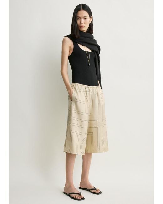 Totême Natural Monogram Silk Pj Culottes